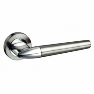 Mediterranean Toulon Lever On Rose Satin Nickel / Polished Chrome