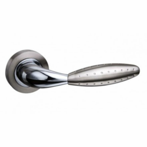 Mediterranean Oran Lever On Rose Satin Nickel / Polished Chrome