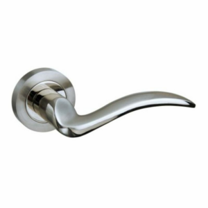 Mediterranean Valencia Lever On Rose Satin Nickel / Polished Nickel