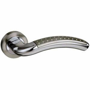 Mediterranean Monaco Lever On Rose Satin Nickel / Polished Chrome
