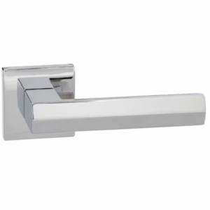 Senza Pari Davoli Door Handle On Rose Polished Chrome