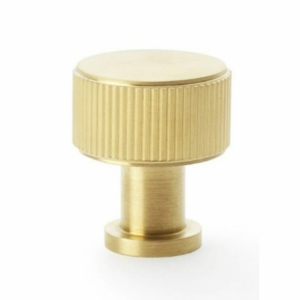 Alexander & Wilks AW807R-29-SBPVD 29mm Lucia Reeded Cupboard Knob Satin Brass PVD