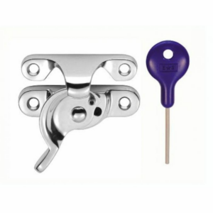 Fitch Sash Window Fastener Lockable Polished Chrome