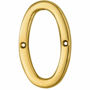 76mm Numeral No. 0 Polished Brass