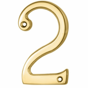 76mm Numeral No. 2 Polished Brass