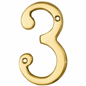 76mm Numeral No. 3 Polished Brass