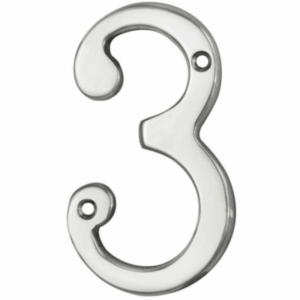 76mm Numeral No. 3 Polished Chrome