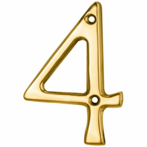 76mm Numeral No. 4 Polished Brass