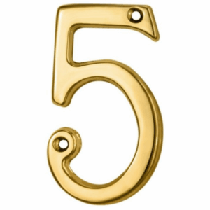 76mm Numeral No. 5 Polished Brass