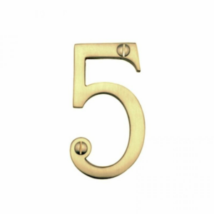 Carlisle Brass N5PVD Numeral Face Fix No. 5 PVD Polished Brass 76mm