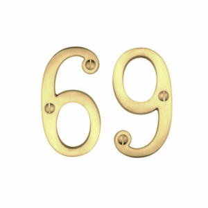 Carlisle Brass N6PVD Numeral Face Fix No. 6 or 9 PVD Polished Brass 76mm