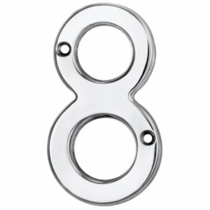 76mm Numeral No. 8 Polished Chrome