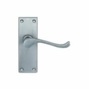 Victorian Scroll Lever Latch Door Handle Satin Chrome
