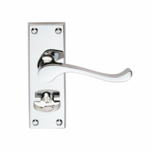 Victorian Scroll Privacy Door Handle Polished Chrome