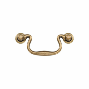 Classic Swan Drawer Drop Pull Distressed Brass