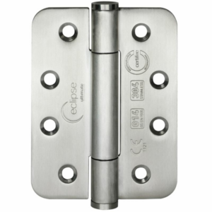 Eclipse 14332 - 102x76x3mm Grade 14 Concealed Bearing Hinge Radius Corners Satin Stainless Steel