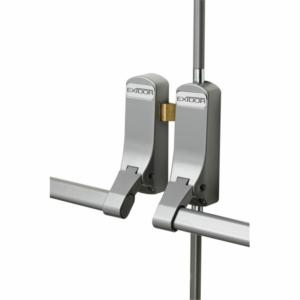 Exidor 285 Silver Double Door Panic Bolt Set For Rebated Double Doors