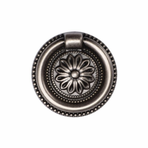 Floral Ring Pull Distressed Pewter