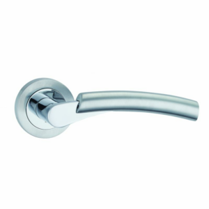 Sorrento Lever On Rose Satin Chrome/Polished Chrome