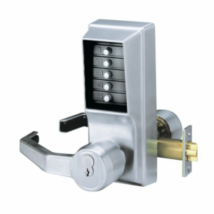 Kaba Unican Simplex LL1021B-26D-41 Lever Operated Key Bypass Left Hand Digital Lock Satin Chrome
