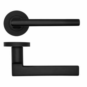 Rosso Tecnica Varese Lever on Round Rose Powder Coated Matt Black