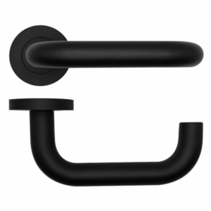 Rosso Tecnica Maggiore Lever on Round Rose Powder Coated Matt Black