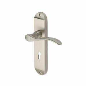 Maya Lever Lock on Backplate Satin Nickel
