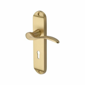 Maya Lever Lock on Backplate Satin Brass