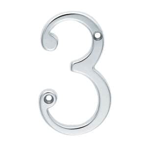 76mm Numeral No. 3 Satin Chrome