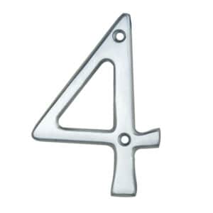 76mm Numeral No. 4 Satin Chrome