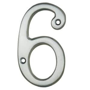 76mm Numeral No. 6 Satin Chrome