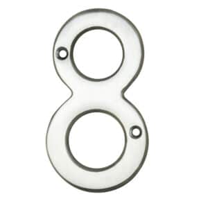 76mm Numeral No. 8 Satin Chrome