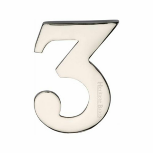 Numeral 3 Polished Nickel