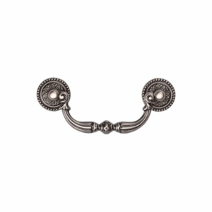 Ornate Swan Drawer Drop Pull Distressed Pewter
