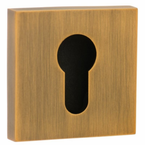 Senza Pari Euro Profile Square Escutcheon Weathered Antique Bronze
