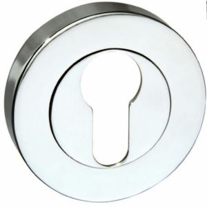 Senza Pari Euro Profile Escutcheon Round Rose Polished Chrome