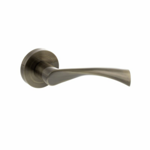 Status Colorado Lever On Round Rose Antique Brass