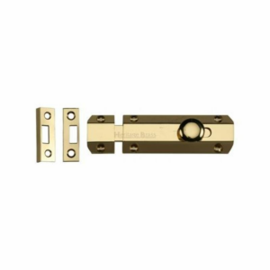 Surface Door Bolts Polished Brass 100mm