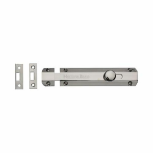 Surface Door Bolts Polished Nickel 150mm
