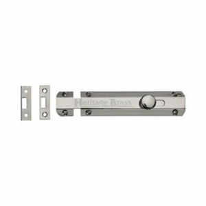 Surface Door Bolts Polished Nickel 100mm