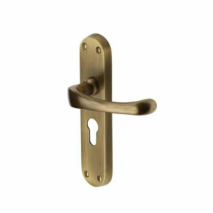 Gloucester Door Handle on Euro Plate Antique Brass