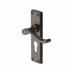 V807 Bedford Door Handle on Euro Plate Matt Bronze