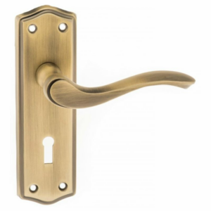 Old English Warwick Lever Lock Furniture Matt Antique Brass 168x50mm