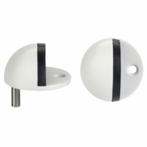 ZAS06BPCW Oval Floor Mounted Door Stop Powder Coat White