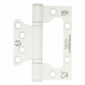 ZHSSFH-243S-PCW 100 x 79 x 3mm Grade 11 Flush / Interleaf Hinge (Pairs) Powder Coat White
