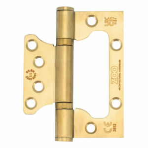 ZHSSFH-243S-PVDSB 100 x 79 x 3mm Grade 11 Flush / Interleaf Hinge (Pairs) PVD Satin Brass