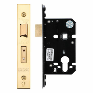 Zoo Hardware ZUKS64EPPVD 64mm Euro Profile Sashlock Case Polished Brass