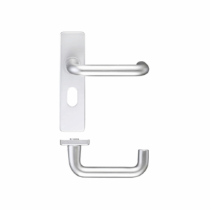Zoo Return To Door Lever On Oval Profile Backplate Satin Aluminium