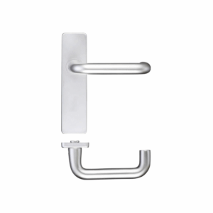 Zoo Return To Door Lever On Latch Backplate Satin Aluminium