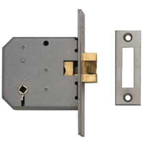 Union 3 Lever Sliding Mortice Door Lock 2426 75mm Satin Chrome